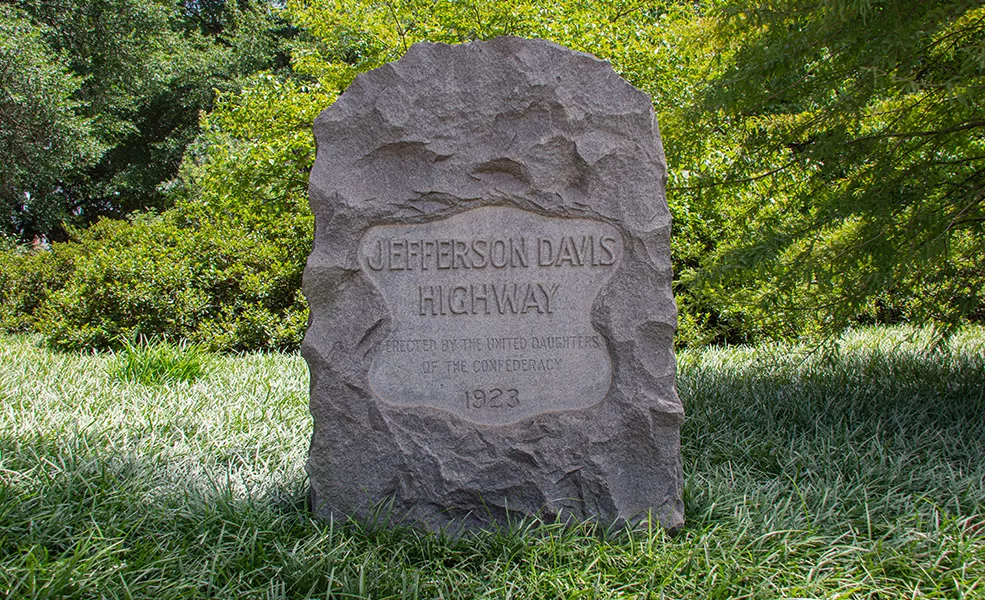 Jefferson Davis Memorial Highway Marker, 2019.