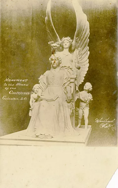 Real photo postcard by Walter Blanchard depicting Monument to the Women of the Confederacy, 1912.