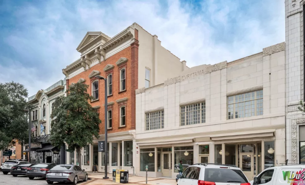 Commercial buildings on a street